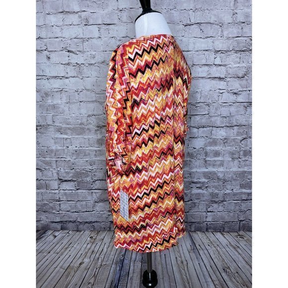 Girls LuLaRoe‎ Red Orange Chevron Striped Bianka - Picture 7 of 12
